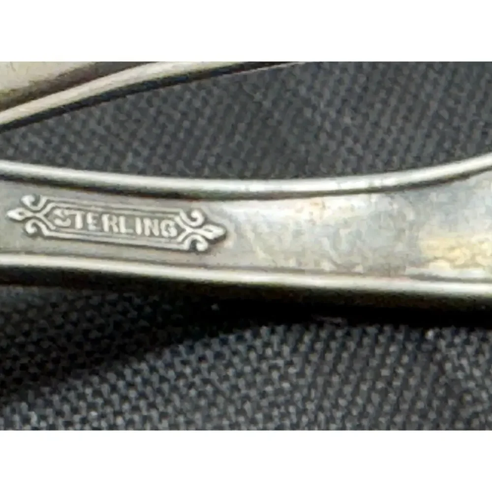 Gorham Sterling Silver Zodiac Aries Baby Spoon Curved Handle Vintage March 1915